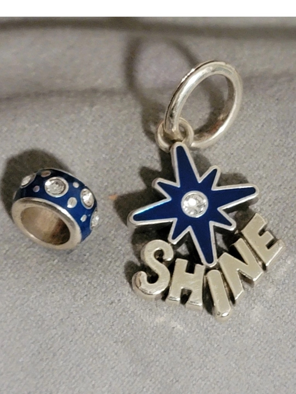 Brighton Blue Star 'SHINE' Charm and Blue Bead